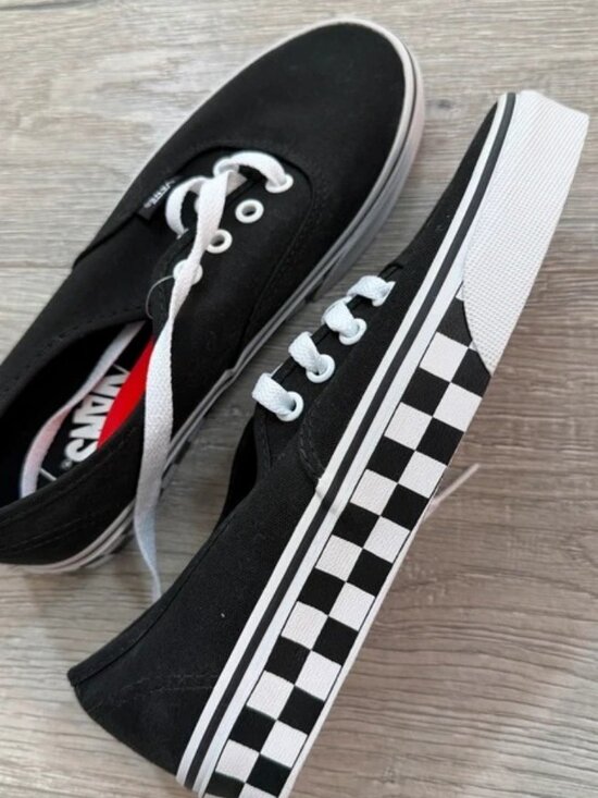 Vans Shoes - Vans Checkerboard Sneakers Black White Women's 6.5